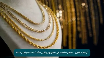 تراجع مفاجئ.. سعر الذهب في الجزائر يتغير الثلاثاء 29 سبتمبر 2025